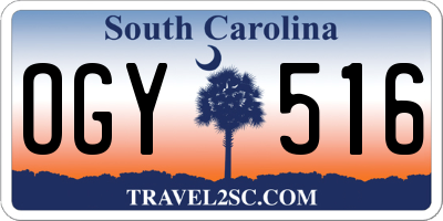 SC license plate OGY516