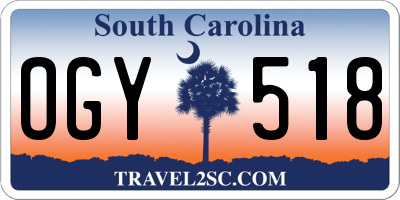 SC license plate OGY518