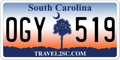 SC license plate OGY519
