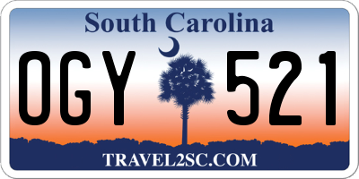 SC license plate OGY521