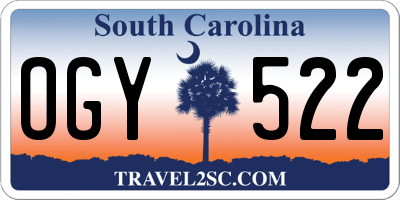 SC license plate OGY522