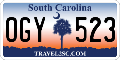 SC license plate OGY523