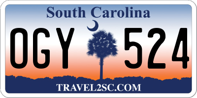SC license plate OGY524