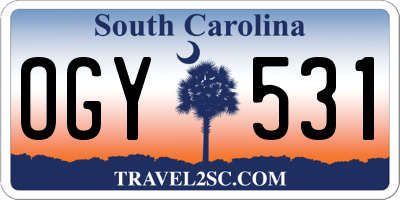 SC license plate OGY531