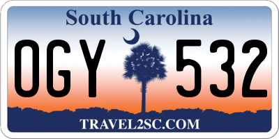 SC license plate OGY532