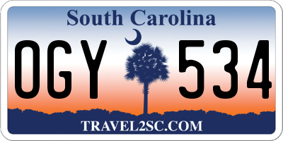 SC license plate OGY534