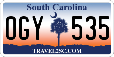 SC license plate OGY535