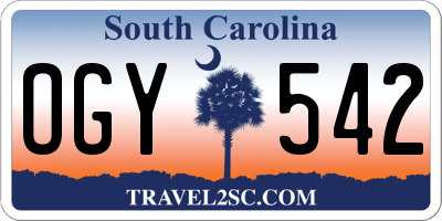 SC license plate OGY542