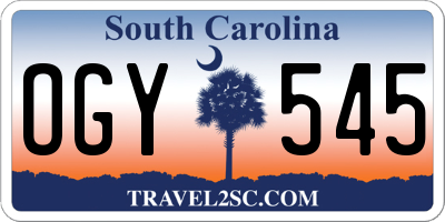 SC license plate OGY545