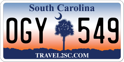 SC license plate OGY549