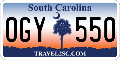 SC license plate OGY550