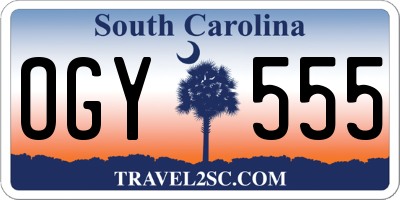 SC license plate OGY555
