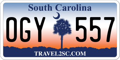 SC license plate OGY557