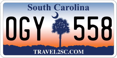 SC license plate OGY558