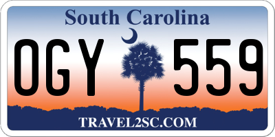 SC license plate OGY559