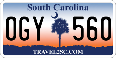SC license plate OGY560
