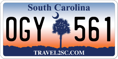 SC license plate OGY561