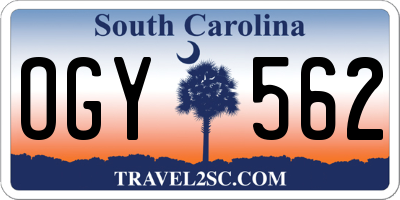 SC license plate OGY562