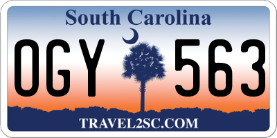 SC license plate OGY563