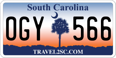 SC license plate OGY566