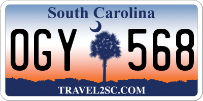 SC license plate OGY568