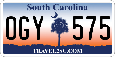SC license plate OGY575