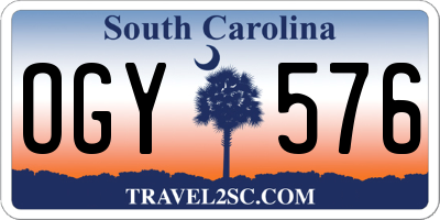 SC license plate OGY576