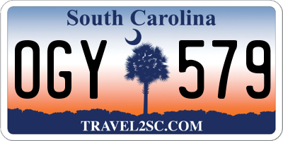 SC license plate OGY579