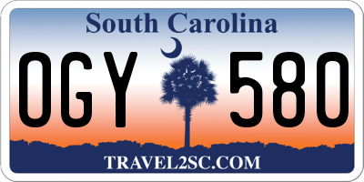 SC license plate OGY580
