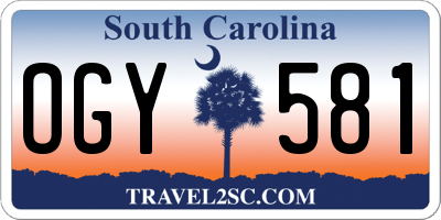 SC license plate OGY581