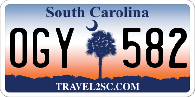 SC license plate OGY582