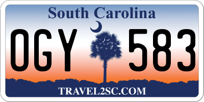 SC license plate OGY583