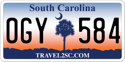 SC license plate OGY584