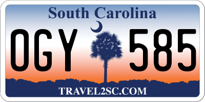 SC license plate OGY585