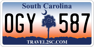 SC license plate OGY587