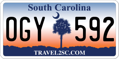 SC license plate OGY592