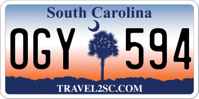 SC license plate OGY594