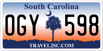 SC license plate OGY598