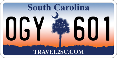 SC license plate OGY601