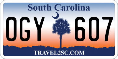 SC license plate OGY607