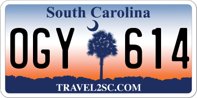 SC license plate OGY614