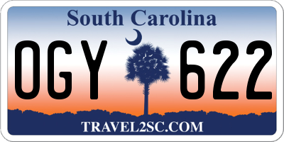SC license plate OGY622