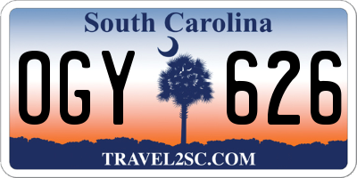 SC license plate OGY626