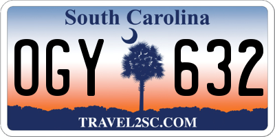 SC license plate OGY632