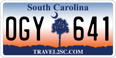 SC license plate OGY641