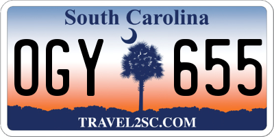 SC license plate OGY655
