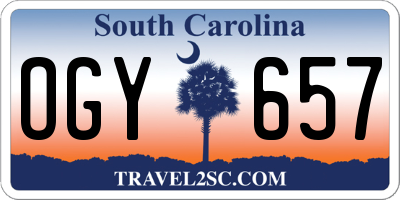 SC license plate OGY657