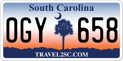 SC license plate OGY658