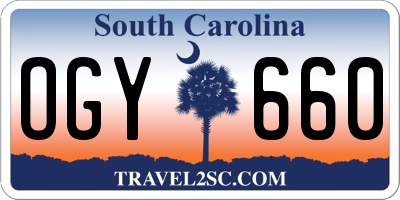 SC license plate OGY660