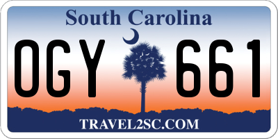 SC license plate OGY661